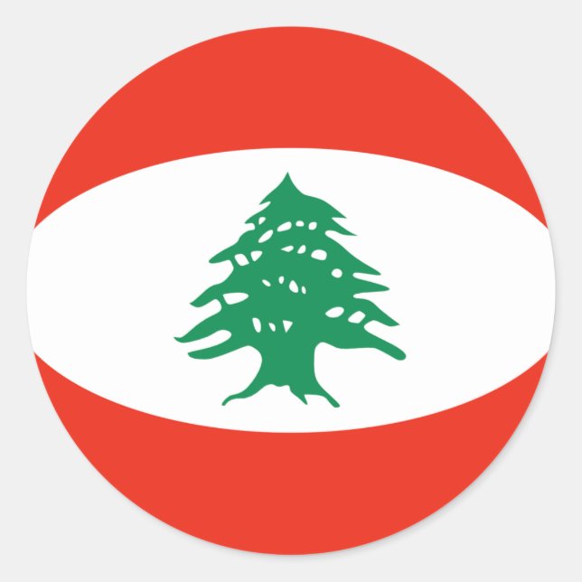 Libanon-Flaggenmarke Runder Aufkleber (Vorderseite)