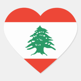 Libanon-Flaggenmittel Herz-Aufkleber