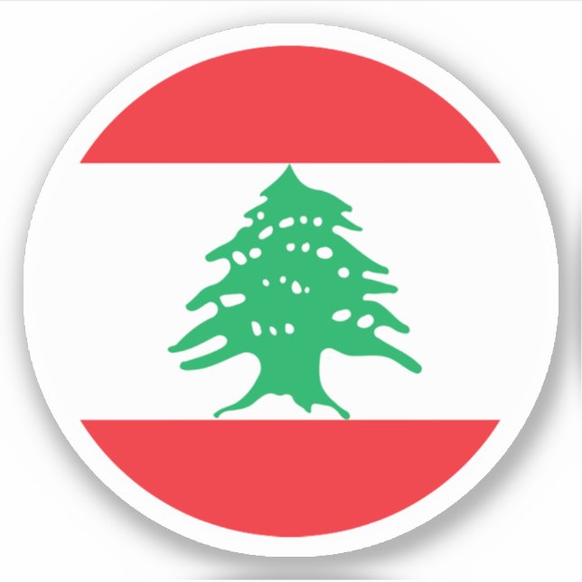 Libanon-Flaggenrundkleber Aufkleber (Vorderseite)