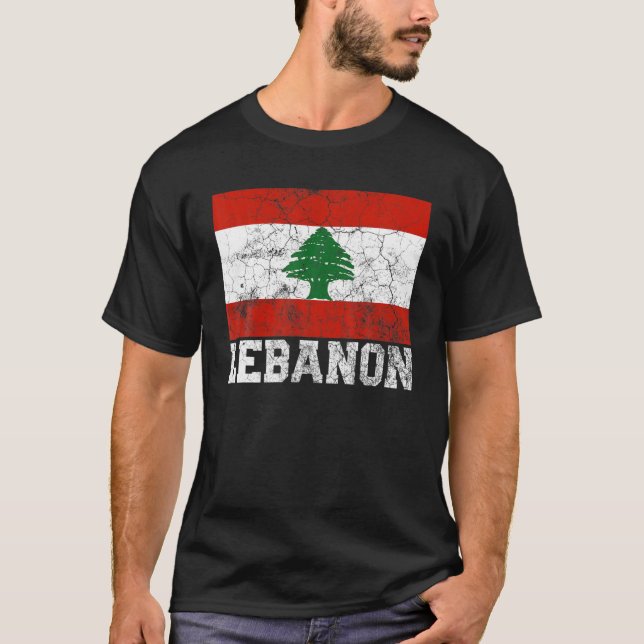 Libanon - Flaggenstaat-Roots-Länderfamilie N T-Shirt (Vorderseite)