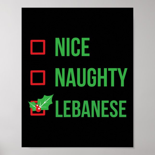 Libanon Funny Libanon Pajama Weihnachtsgeschenk 1 Poster (Vorne)