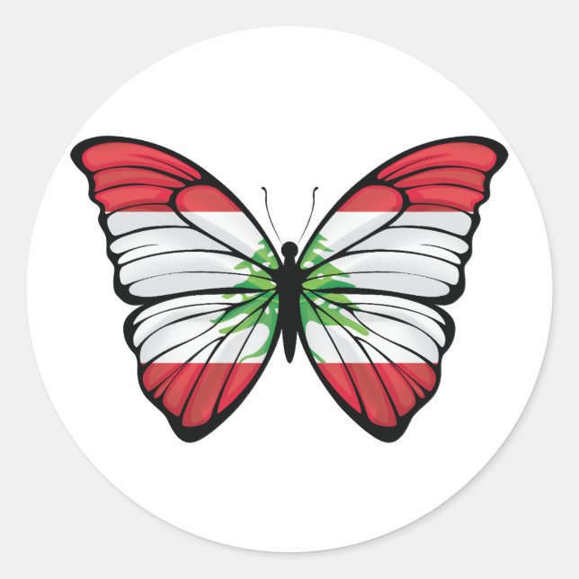 Libanon Hypolimnas Butterfly Runder Aufkleber (Vorderseite)