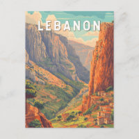 Libanon Illustration Reise Kunst Vintage