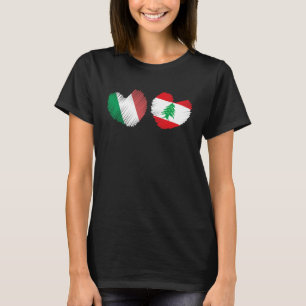 Libanon Italien Herz Italienische Flagge Libanesis T-Shirt