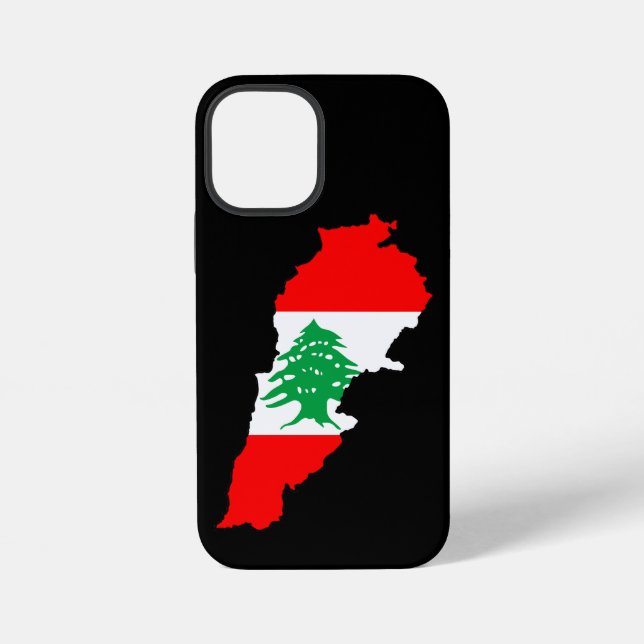 Libanon-Karte mit Flagge iPhone 12 Mini Hülle (Rückseite)