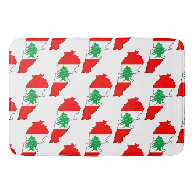 Libanon Karte mit Flaggen Badematte (Vorderseite)