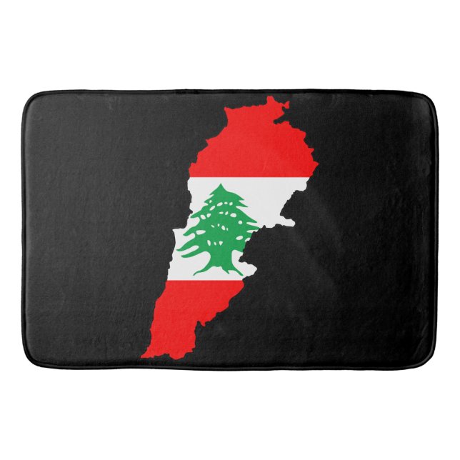 Libanon Karte mit Flaggen Badematte (Vorderseite)