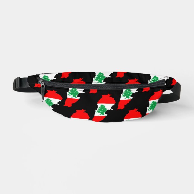 Libanon Karte mit Flaggen Bauchtasche (Vorderseite)