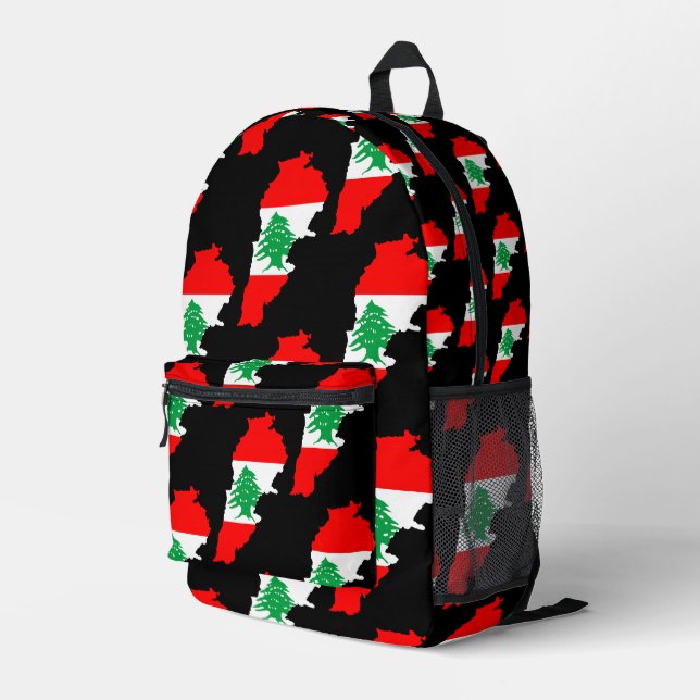 Libanon Karte mit Flaggen Bedruckter Rucksack (Rückseitige Ecke Rechts)