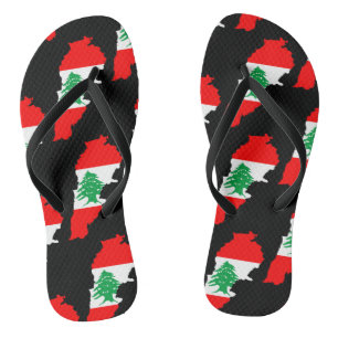 Libanon Karte mit Flaggen Flip Flops