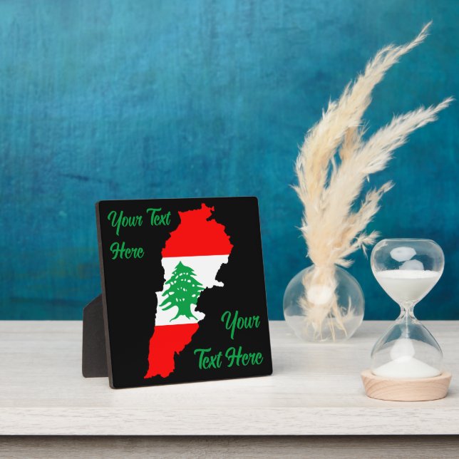 Libanon Karte mit Flaggen Fotoplatte (InSitu)
