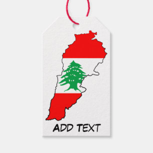 Libanon Karte mit Flaggen Geschenkanhänger
