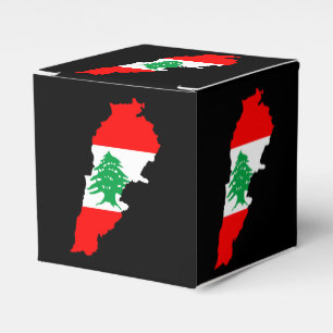 Libanon Karte mit Flaggen Geschenkschachtel