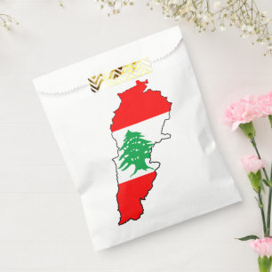 Libanon Karte mit Flaggen Geschenktütchen