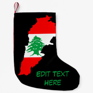 Libanon Karte mit Flaggen Kleiner Weihnachtsstrumpf