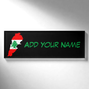 Libanon Karte mit Flaggen Namenschild