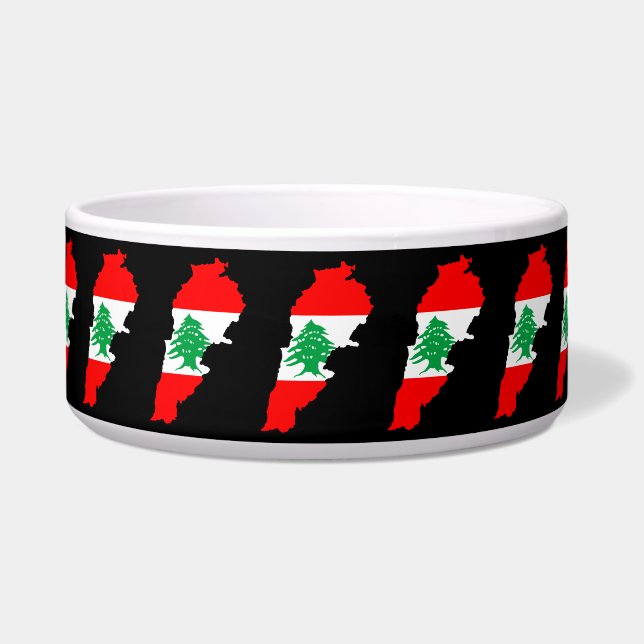 Libanon Karte mit Flaggen Napf (Vorderseite)