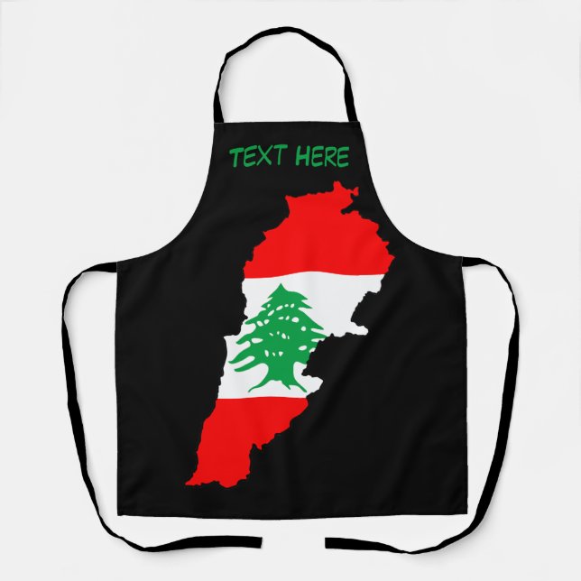 Libanon Karte mit Flaggen Schürze (Vorderseite)