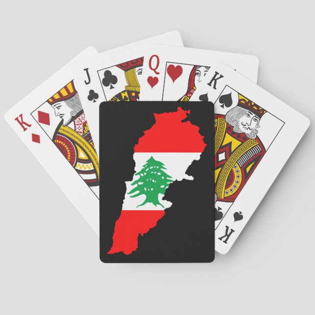 Libanon Karte mit Flaggen Spielkarten (Rückseite)