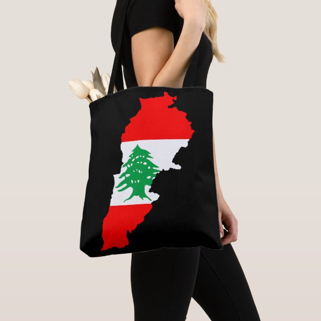 Libanon Karte mit Flaggen Tasche (Von Nahem)