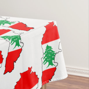 Libanon Karte mit Flaggen Tischdecke