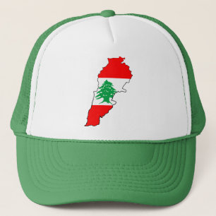 Libanon Karte mit Flaggen Truckerkappe