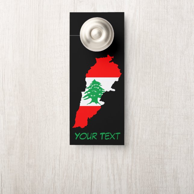 Libanon Karte mit Flaggen Türanhänger (Auf Knauf)