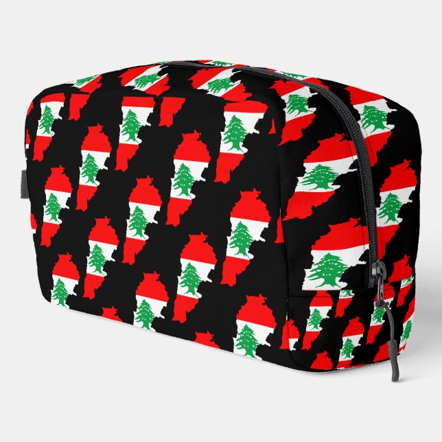 Libanon Karte mit Flaggen Waschbeutel (Rechte Ecke)
