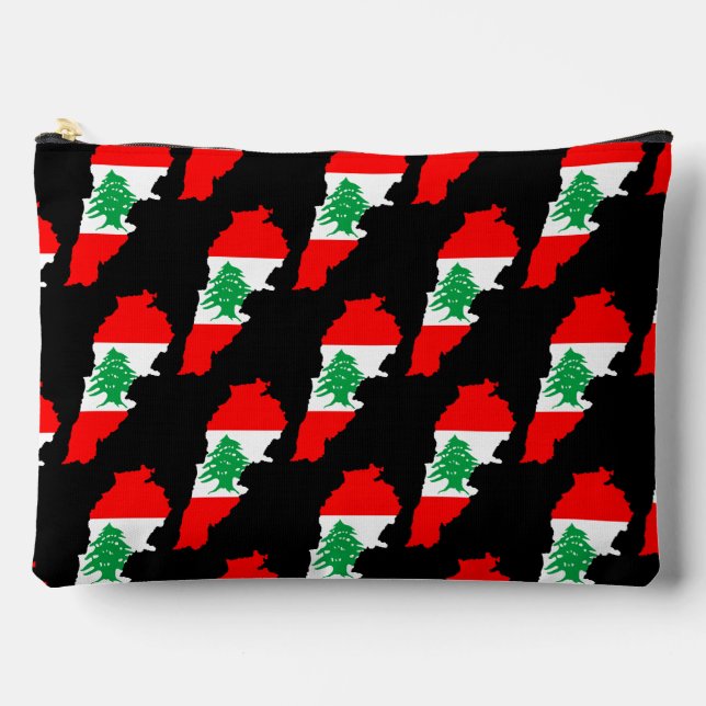 Libanon Karte mit Flaggen Zubehörtasche (Vorderseite)
