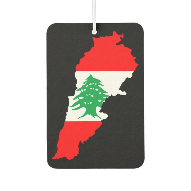 Libanon Karte mit Flaggenstone Magnet Autolufterfrischer (Vorderseite)