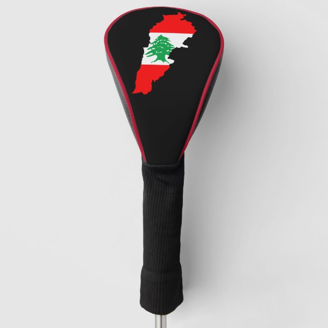 Libanon Karte mit Flaggenstone Magnet Golf Headcover (Vorderseite)