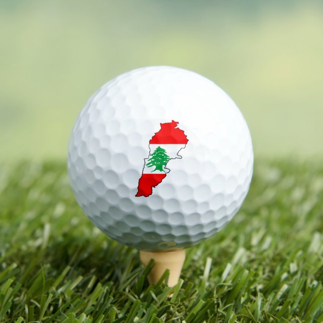 Libanon Karte mit Flaggenstone Magnet Golfball (Insitu T-Shirt)