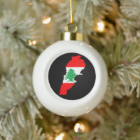 Libanon Karte mit Flaggenstone Magnet