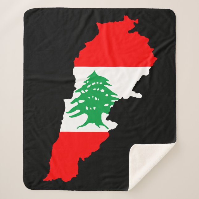 Libanon Karte mit Flaggenstone Magnet Sherpadecke (Vorderseite)