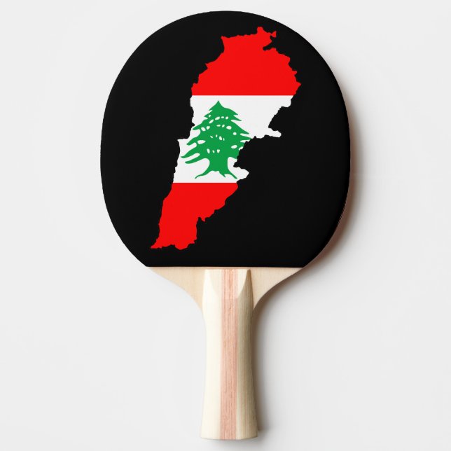 Libanon Karte mit Flaggenstone Magnet Tischtennis Schläger (Vorderseite)