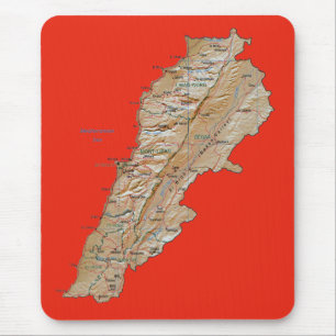 Libanon Karte Mousepad