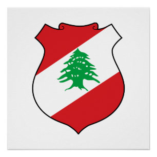 Libanon Landeswappen Symbol Emblem Flagge Poster