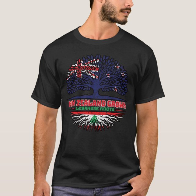Libanon Libanese Neuseeländer Neuseeland Baum T-Shirt (Vorderseite)
