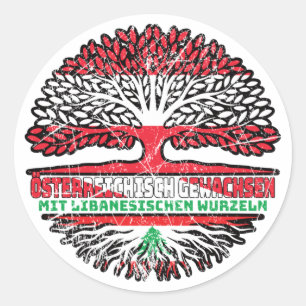 libanon Libanesisch Österreichisch Österreich Baum Runder Aufkleber