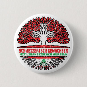Libanon Libanesisch Schweizer Schweiz Baum Wurzel Button