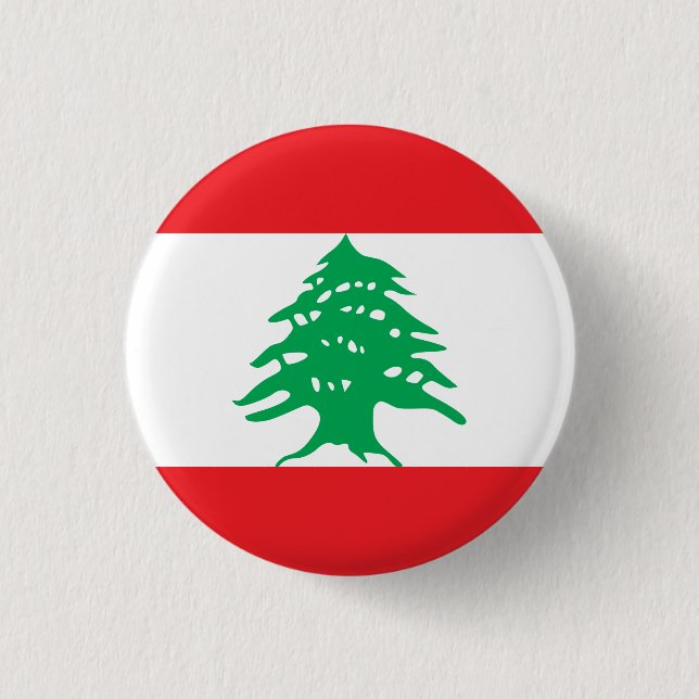 Libanon (libanesische Flagge) Button (Vorderseite)
