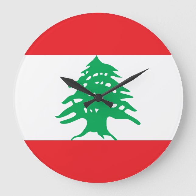 Libanon (libanesische Flagge) Große Wanduhr (Vorderseite)