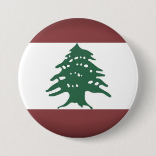 Libanon, Libanesische Flagge in dunklen, gedämpfte Button
