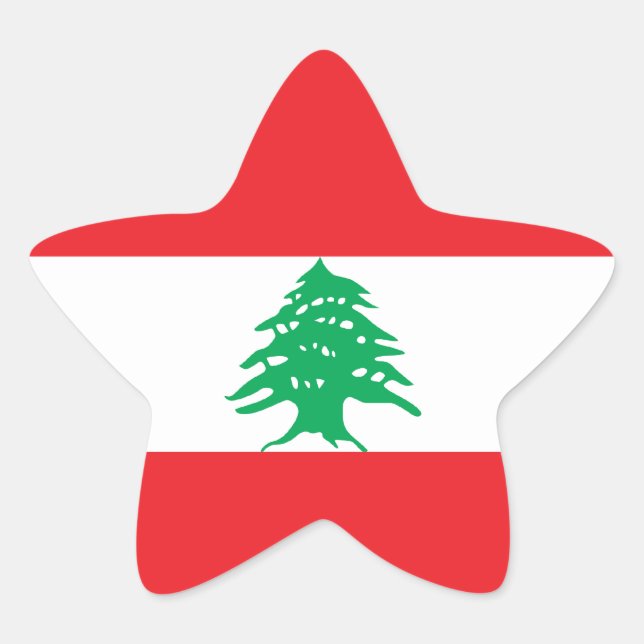 Libanon/libanesische Flagge Stern-Aufkleber (Vorderseite)