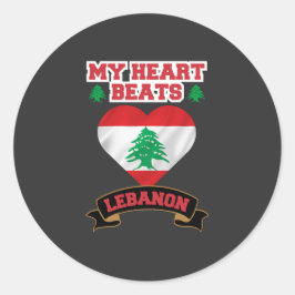 Libanon - Liebe der Herzenflagge Runder Aufkleber