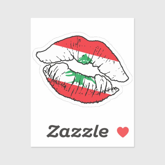 Libanon Lipstick-Liebe Aufkleber (Blatt)
