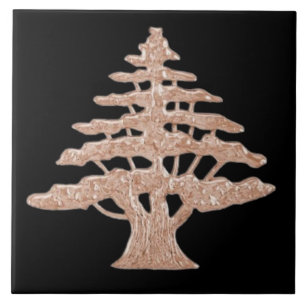 Libanon Maronitische Goldene Zedernbaum-Wandfliese Fliese