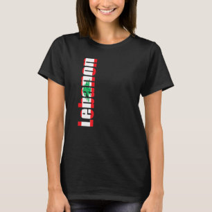 Libanon mit Flaggenfarben auf der Seite T-Shirt