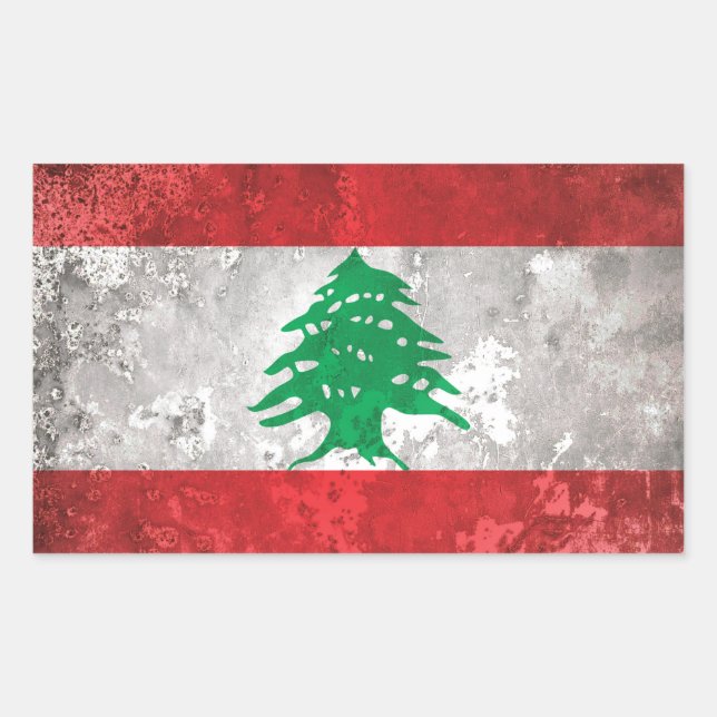Libanon Rechteckiger Aufkleber (Vorderseite)