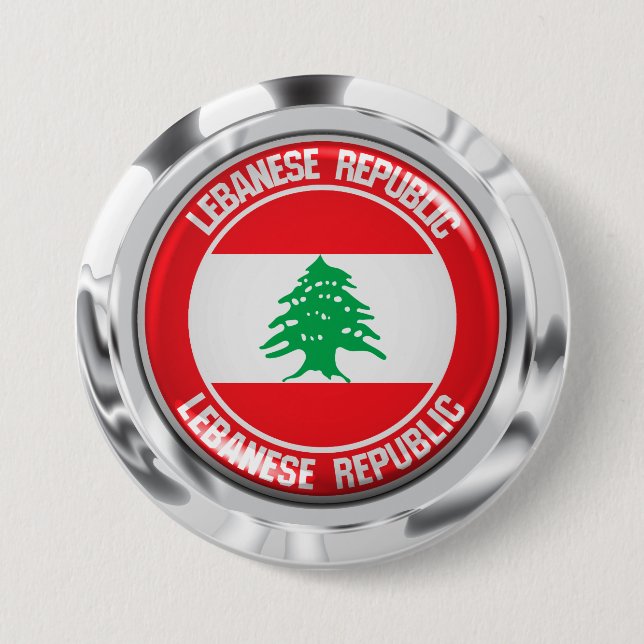 Libanon-Runde Button (Vorderseite)